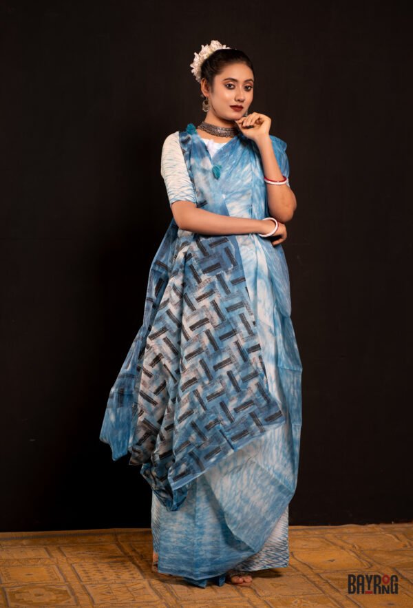 সেমি মসলিন টাইডাই শাড়ি