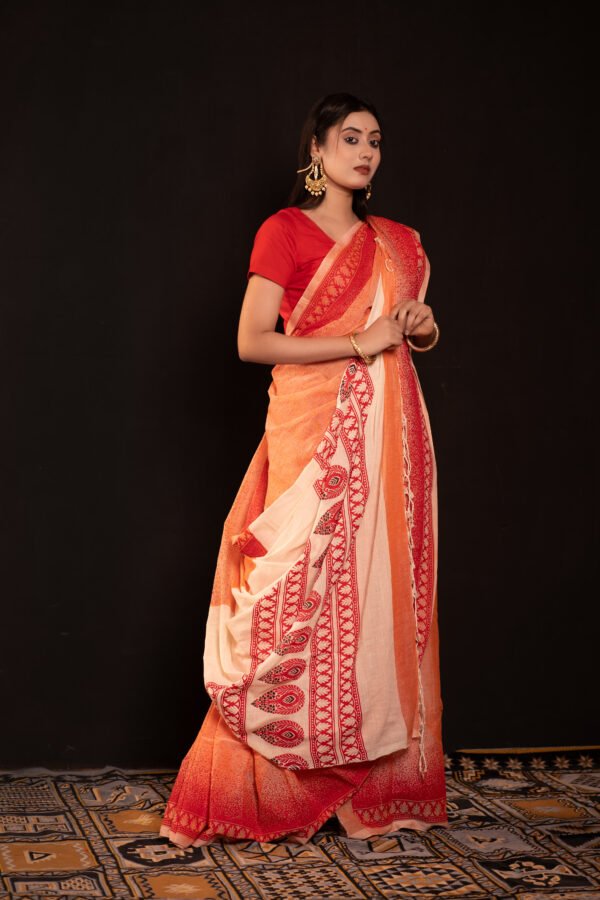 এন্ডি কটন স্ক্রিন প্রিন্ট শাড়ি